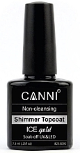 Парфумерія, косметика Фінішне покриття із золотим блиском - Canni Shimmer Topcoat Ice Gold