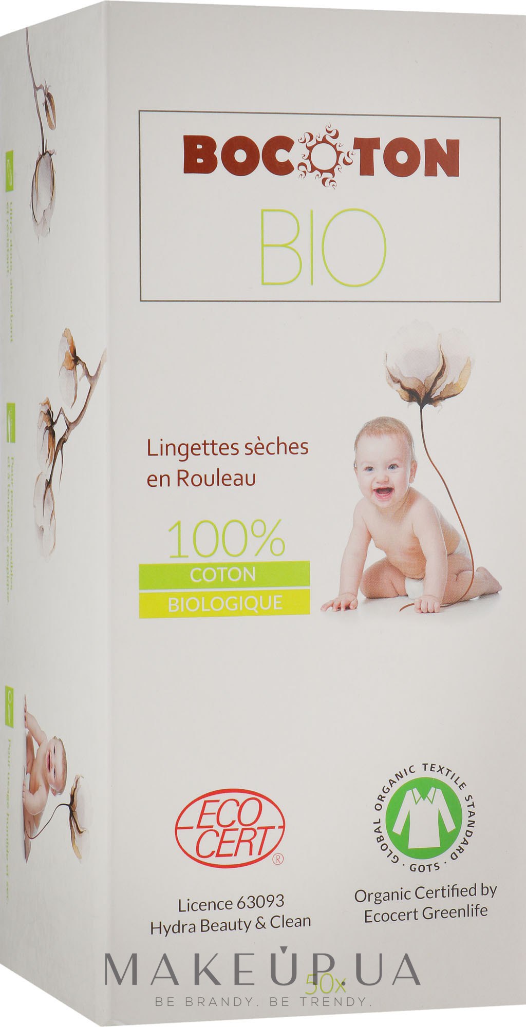 Салфетки детские в рулоне - Bocoton Bio Hydra Cosmetics  — фото 50шт