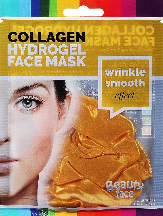 Коллагеновая маска с 24-каратным золотом - Beauty Face Collagen 24k Gold Anti-Wrinkle Home Spa Treatment Mask 40+ — фото N1
