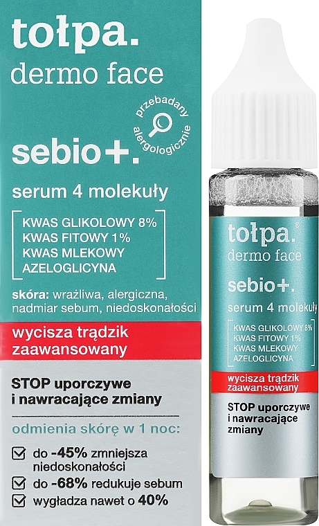 Сироватка для обличчя «4 молекули» - Tolpa Dermo Face Sebio Max Effect Serum — фото N2