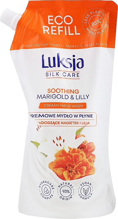 Жидкое крем-мыло "Календула и лилия" - Luksja Silk Care Soothing Marigold & Lily Hand Wash (дой-пак) — фото N1
