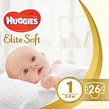 Парфумерія, косметика Підгузок "Elite Soft" 1 (2-5кг, 26 шт.) - Huggies