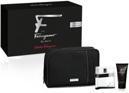 Парфумерія, косметика Salvatore Ferragamo Ferragamo F by Homme BLACK - Набір (edt 100ml + s/g 75ml + pouch) (тестер)