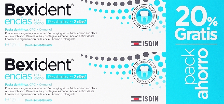 Набор зубных паст - Isdin Bexident Gums Daily Use Toothpaste (toothpaste/2x125ml)  — фото N2