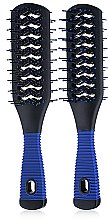 Парфумерія, косметика Гребінець для волосся, подвійний, синій - Silver Style РМ-2016C