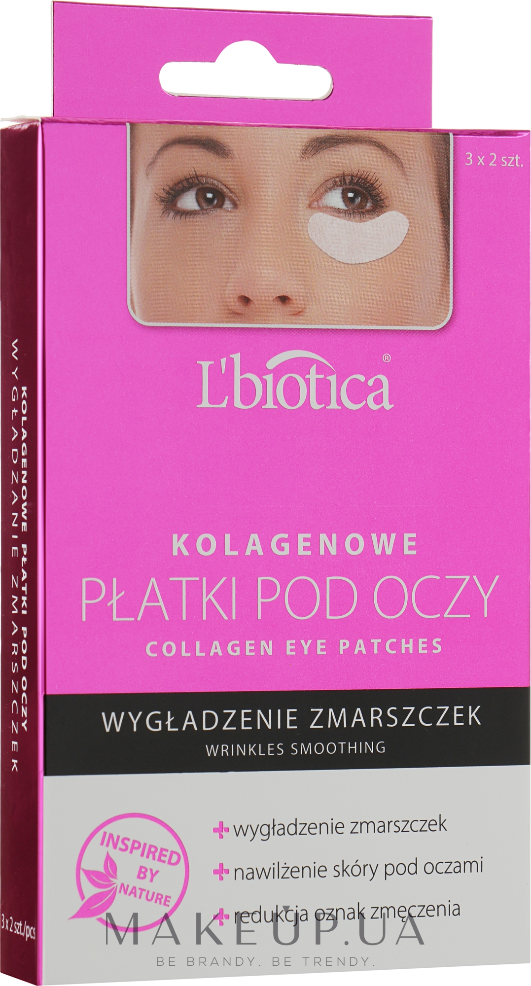Коллагеновые подушечки для глаз против морщин - L'biotica Collagen Eye Pads Anti-Wrinkle — фото 6шт