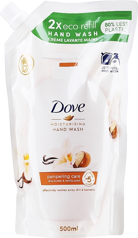 Мыло для рук "Масло ши и ваниль" - Dove (дой-пак) — фото N1