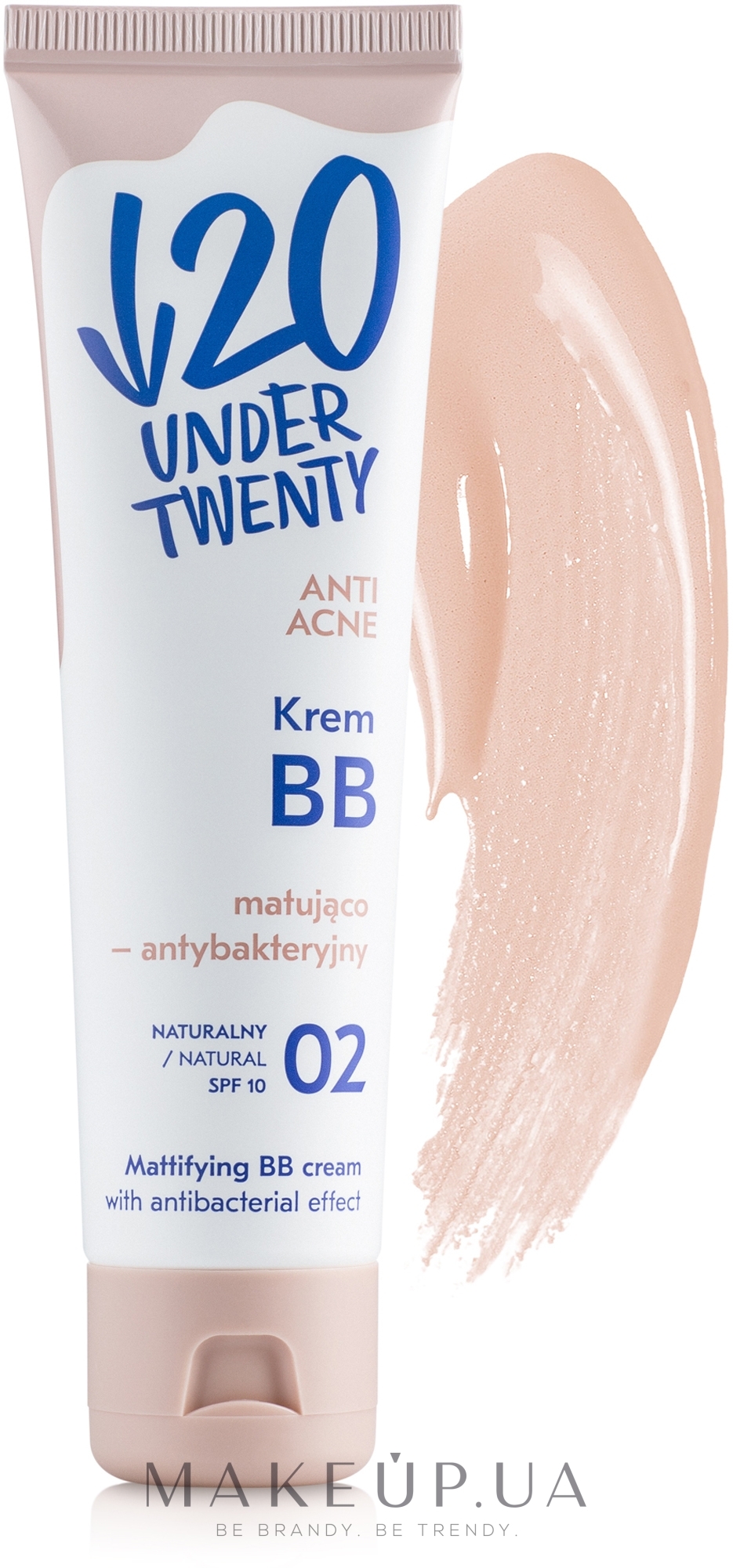 Матувальний антибактеріальний ВВ-крем - Under Twenty Anti! Acne Mattifying Cream — фото 01 - Светло-бежевый