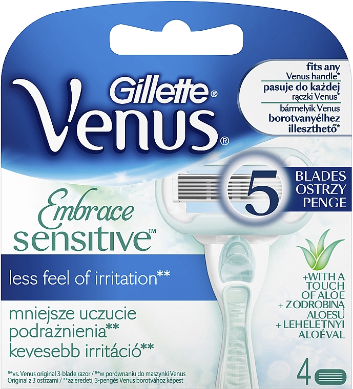 Сменные кассеты для бритья, 4 шт. - Gillette Venus Proskin Sensitive