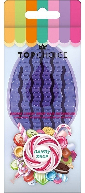 Щітка для волосся "Aroma Candy Drop" 64395, бузкова - Top Choice Hair Detangler — фото N1