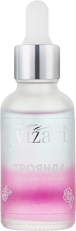 Олія для кутикули двофазна "Троянда" - Vizavi Professional Coconut Cuticle Oil — фото N1