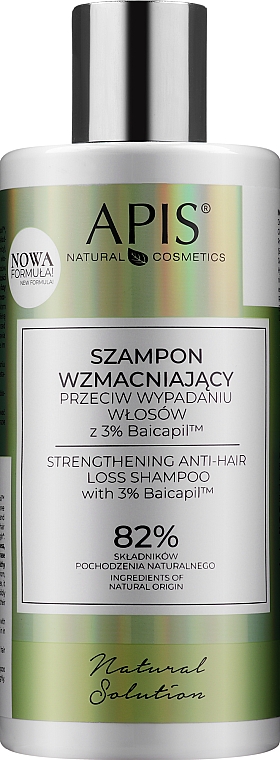 Зміцнювальний шампунь проти випадання волосся з 3% байкапілом - Apis Natural Solution — фото N1