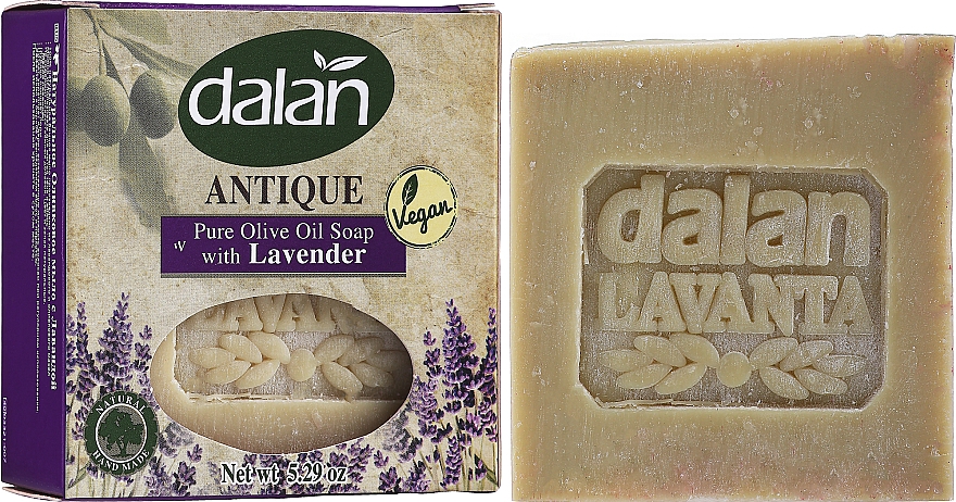 Тверде мило з оливковою олією  - Dalan Antique Lavander Soap With Olive Oil 100% — фото N3