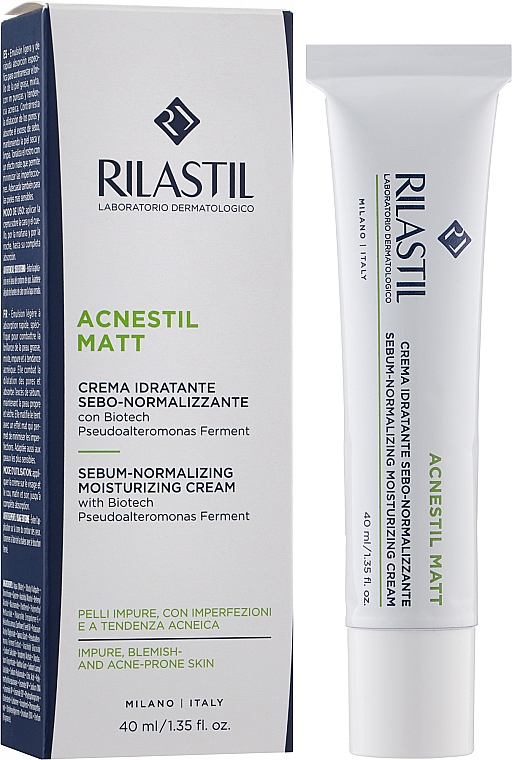Заспокійливий крем для шкіри, схильної до акне з матувальною дією - Rilastil Acnestil Mat Crema — фото N2