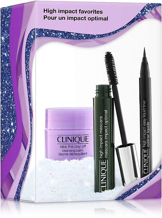 Набор - Clinique High Impact Favorites Set (mascara/7ml + eye/liner/0.34g + balm/15ml) — фото N1