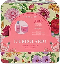 L'Erbolario Acqua Di Profumo 3 Rosa - Набор (cr/200ml + sh/gel/250ml) — фото N1