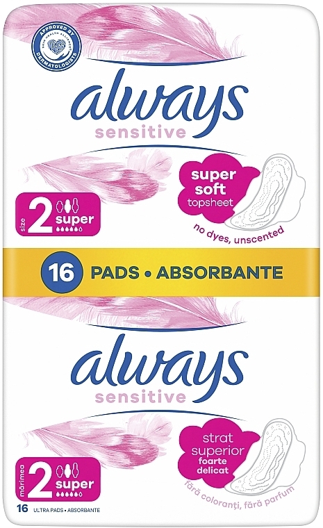 Гігієнічні прокладки, 16 шт. - Always Sensitive Ultra Super Plus — фото N2