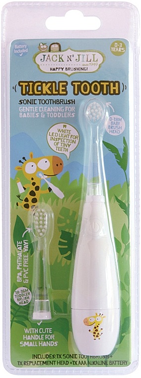 Детская зубная щетка с подсветкой и таймером, 0-3 года - Jack N' Jill Tickle Tooth Sonic Toothbrush — фото N1