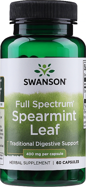 Пищевая добавка "Листья мяты" - Swanson Full Spectrum Spearmint Leaf — фото N1