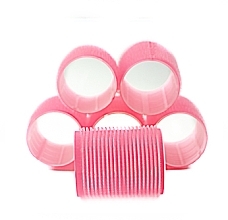 Бигуди-липучки CS715P, 48х63 мм, розовые - Cosmo Shop — фото N1
