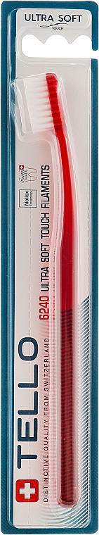Зубна щітка 6240, екстрам'яка, червона - Tello Ultra Soft — фото N1