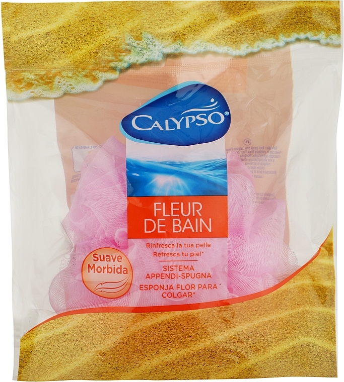 Губка для душа, розовая - Calypso Body Emotion Fleur De Bain Senses — фото N1