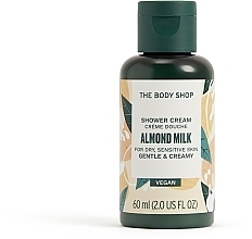 Парфумерія, косметика Крем-гель для душу «Мигдальне молочко» - The Body Shop Vegan Almond Milk Gentle & Creamy Shower Cream (міні)