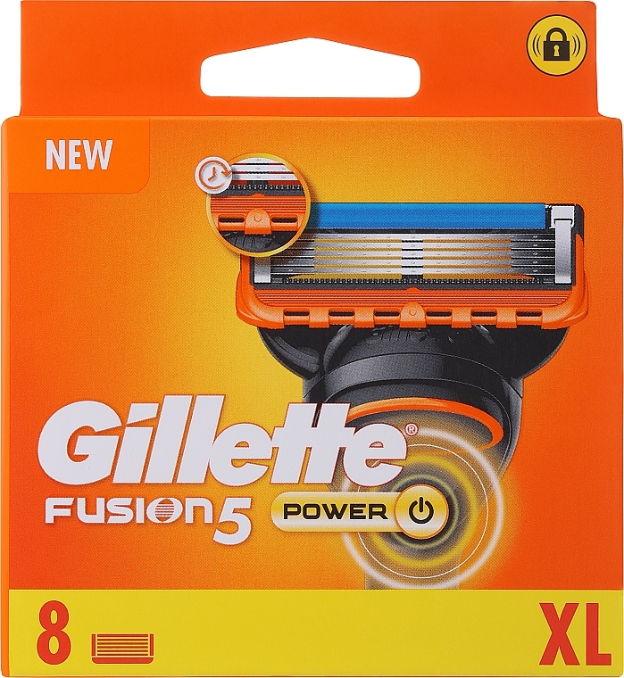 Сменные кассеты для бритья, 8 шт. - Gillette Fusion Power — фото N1