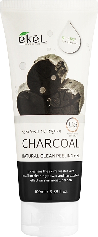 Пілінг-скотка для обличчя, з деревним вугіллям - Ekel Natural Clean Peeling Gel Charcoal