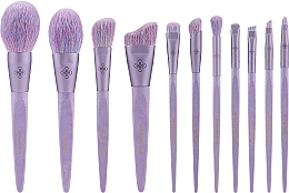 Набір пензлів для макіяжу, 11 шт. - Eigshow Beauty Eco Pro Bamboo Fiber Purple Brush Kit — фото N1