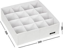 Органайзер для зберігання з 16 комірками, білий 30х30х10 см "Home" - MAKEUP Drawer Underwear Organizer White — фото N2