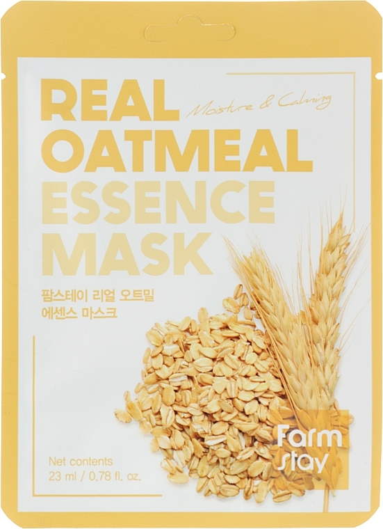 Тканинна маска для обличчя з екстрактом вівса - FarmStay Real Oatmeal Essence Mask — фото N1