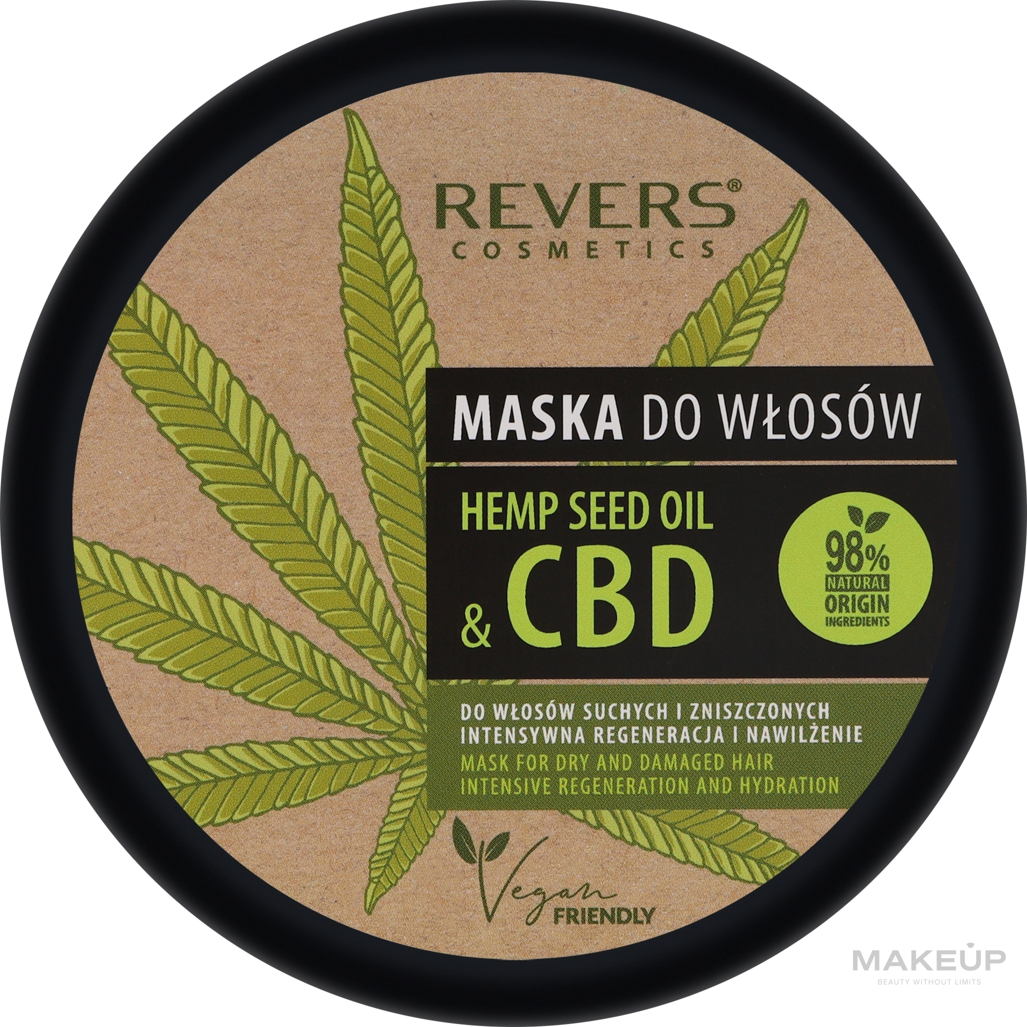 Маска для волос - Revers Hair Mask With Natural Hemp Oil With CBD — фото 250ml