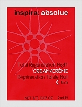 Відновлювальний нічний крем для сухої шкіри обличчя - Inspira:cosmetics Inspira:absolue Total Regeneration Night Cream Rich (пробник) — фото N1