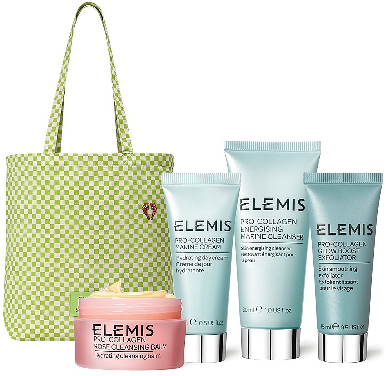 ПОДАРУНОК! Набір - Elemis Pro-Collagen (balm/20g + gel/30ml + exfoliator/15ml + cr/15ml + bag) — фото N1