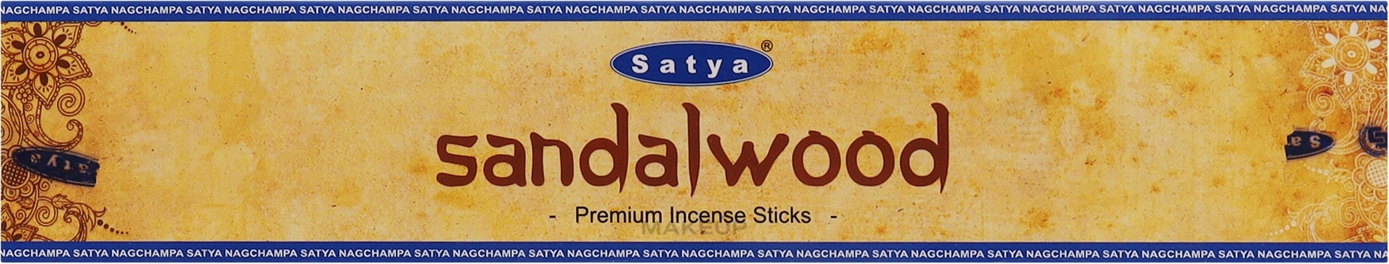 Пахощі преміум "Сандалове дерево" - Satya Sandalwood Premium Incense Sticks — фото 15g