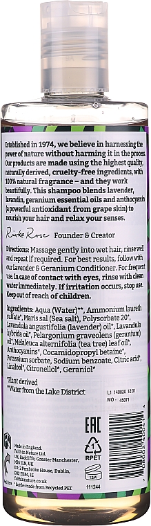 Шампунь для нормального і сухого волосся "Лаванда і герань" - Faith In Nature Lavender & Geranium Shampoo — фото N2