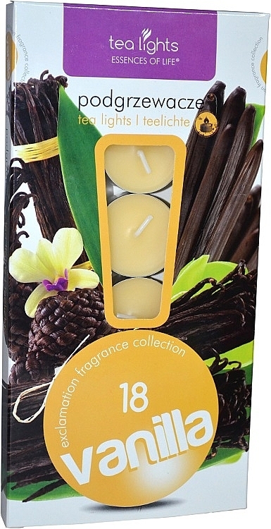 Чайні свічки "Ваніль", 18 шт. - Admit Tea Light Essences Of Life Candles Vanilla — фото N1