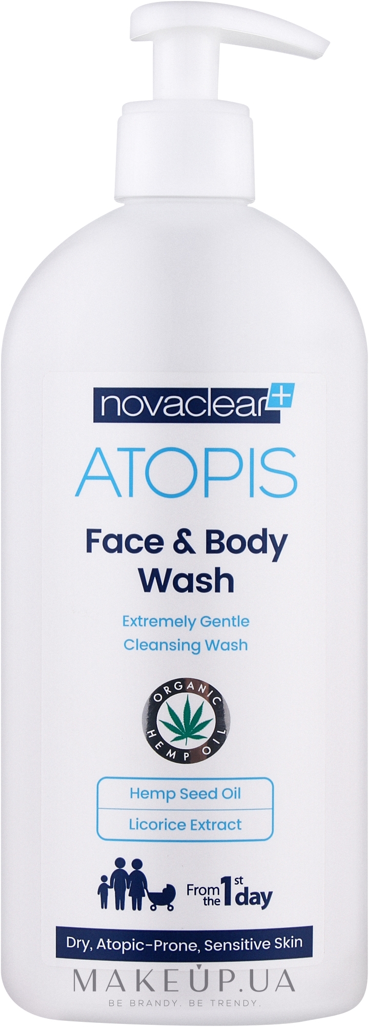 Засіб для миття обличчя і тіла - Novaclear Atopis Face & Body Wash — фото 500ml