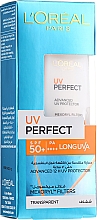 Духи, Парфюмерия, косметика Солнцезащитный крем для лица - L'Oreal Paris UV Perfect SPF 50 Advanced 12 H UV Protector Transparent