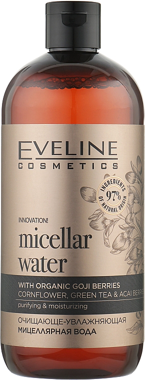 Міцелярна вода для обличчя зволожувальна - Eveline Cosmetics Organic Gold Cleansing and Moisturizing Micellar Face Water — фото N1