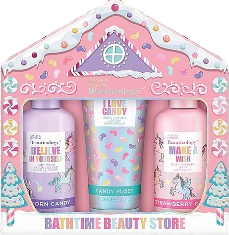 Набор - Baylis & Harding Beauticology Bathtime Candy Store Gift Set (b/bubble/300ml + sh/gel/300ml + b/lot/200ml) — фото N1