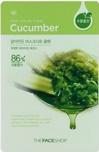 Ежедневная маска-салфетка для лица с огурцом - The Face Shop Real Nature Mask Cucumber