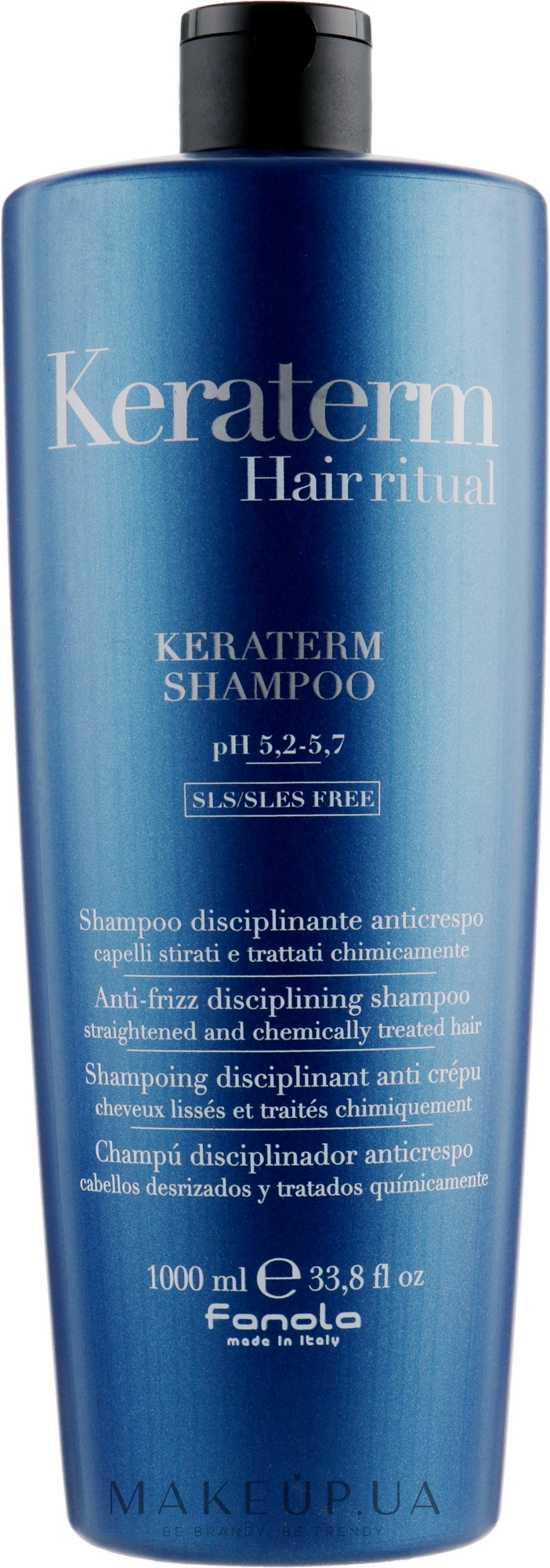 Шампунь для реконструкции поврежденных волос - Fanola Keraterm Shampoo — фото 1000ml