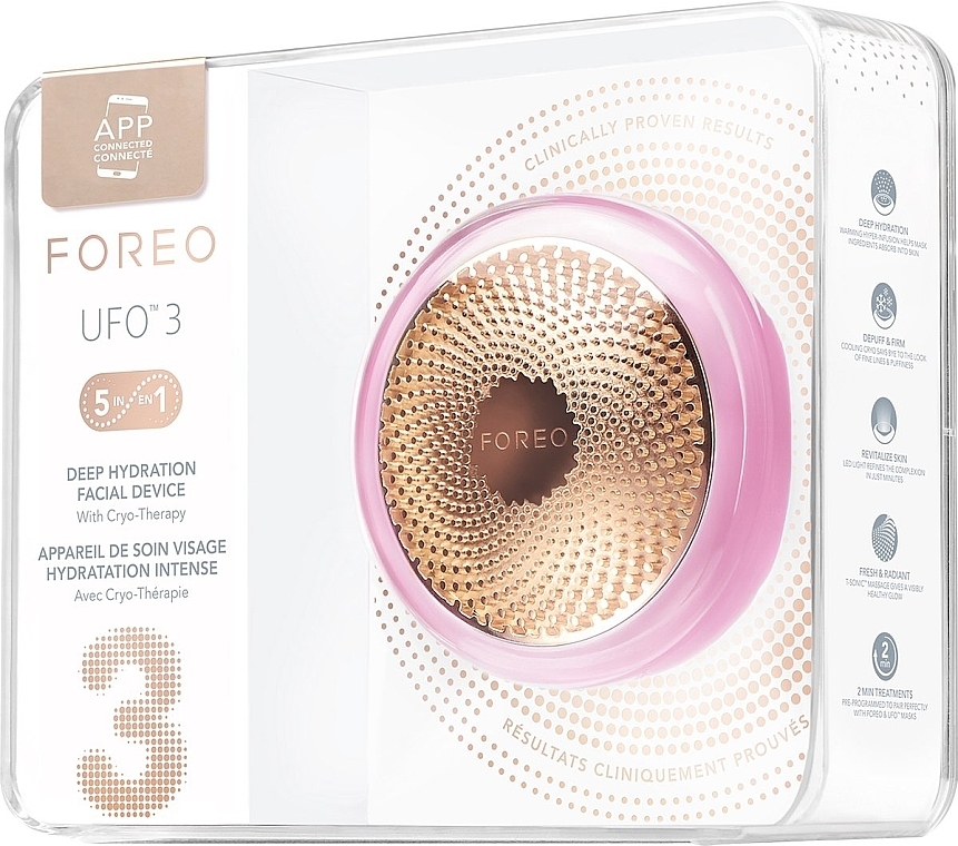 Прибор для омоложения и глубокого увлажнения кожи - Foreo UFO 3 Deep Hydration Face Device Pearl Pink — фото N3
