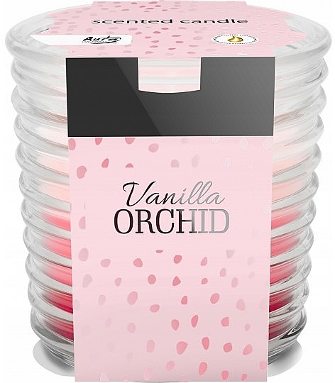 Ароматична свічка в ребристій склянці "Ванільна орхідея" - Bispol Scented Candle Vanilla Orchid — фото N1