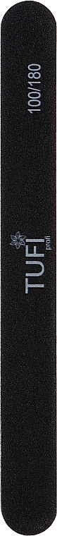 Пилочка для ногтей прямая, 100/180, черная - Tufi Profi Premium — фото N2