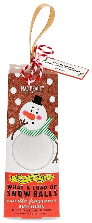 Бомбочки для ванны - Mad Beauty The Naughty List Snow Balls Fizzer Trio — фото N2