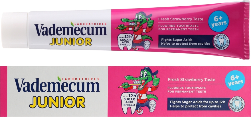 Детская зубная паста со вкусом свежей клубники - Vademecum Junior Strawberry Toothpaste — фото N1