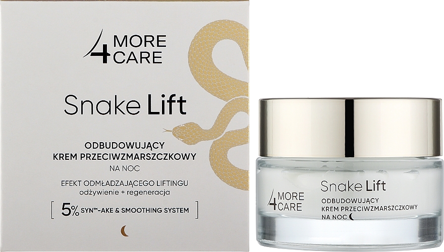 Восстанавливающий ночной крем для лица - More4Care Snake Lift Rebuilding Anti-Wrinkle Night Cream — фото N2
